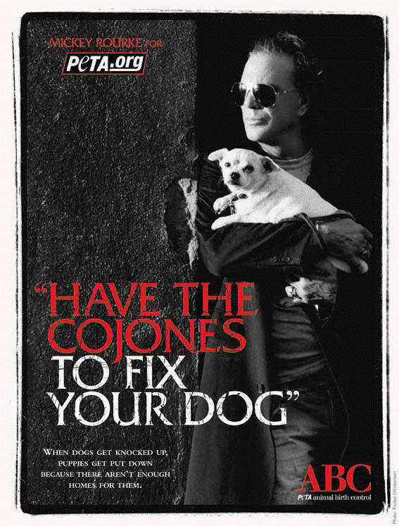 Mickey Rourke Mickey Rourke for PETA